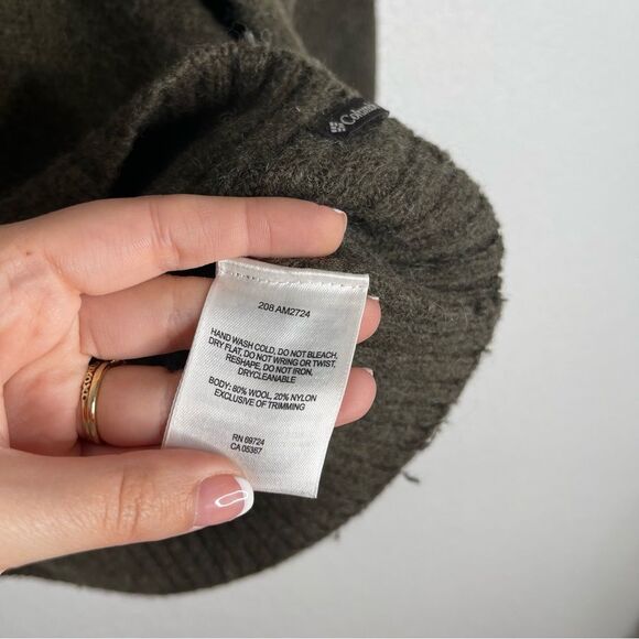 Columbia Neutral Wool Quarter Zip Pullover Size Extra Large - Picture 3 of 4